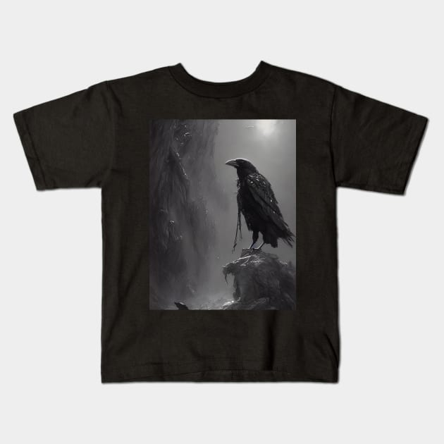 The Contemplative Crow Kids T-Shirt by The Lovegoodies 